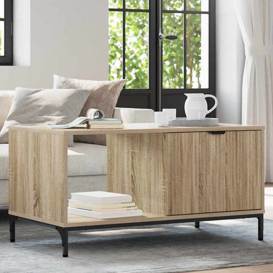 vidaXL Τραπεζάκι σαλονιού με συρτάρι Δρύς Sonoma 90 x 49 x 46 εκ.