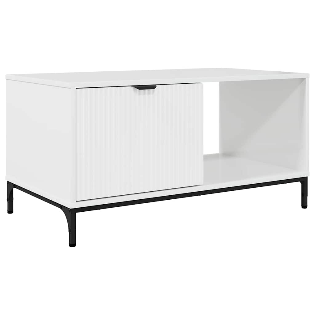 vidaXL Τραπεζάκι σαλονιού Γυαλιστερό λευκό 90 x 49 x 46 εκ.