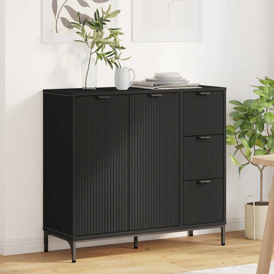 vidaXL Πλαϊνό γραφείο Μαύρο 89,5 x 33 x 82 εκ. Επεξεργασμένο ξύλο
