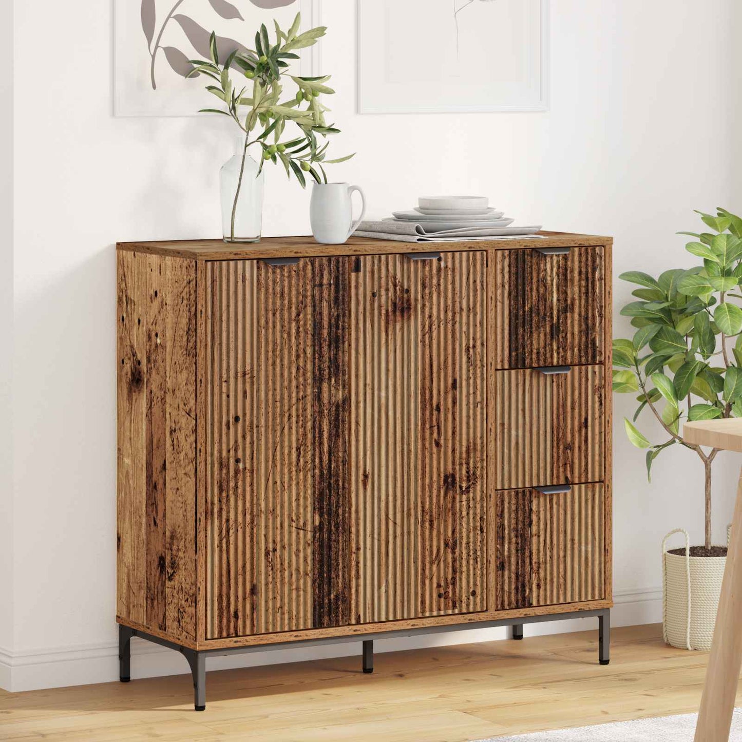 vidaXL Πλαϊνό γραφείο Παλιό ξύλο 89,5 x 33 x 82 εκ. Επεξεργασμένο ξύλο