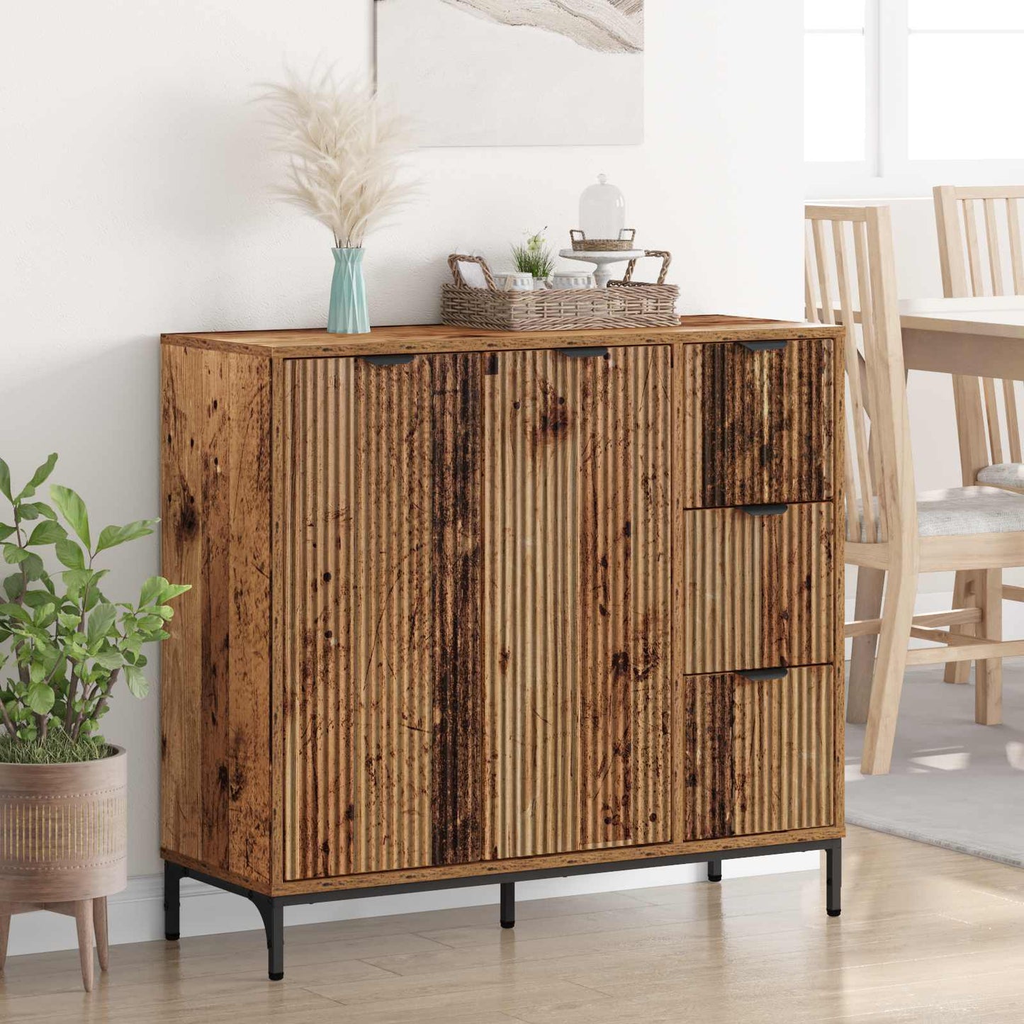 vidaXL Πλαϊνό γραφείο Παλιό ξύλο 89,5 x 33 x 82 εκ. Επεξεργασμένο ξύλο