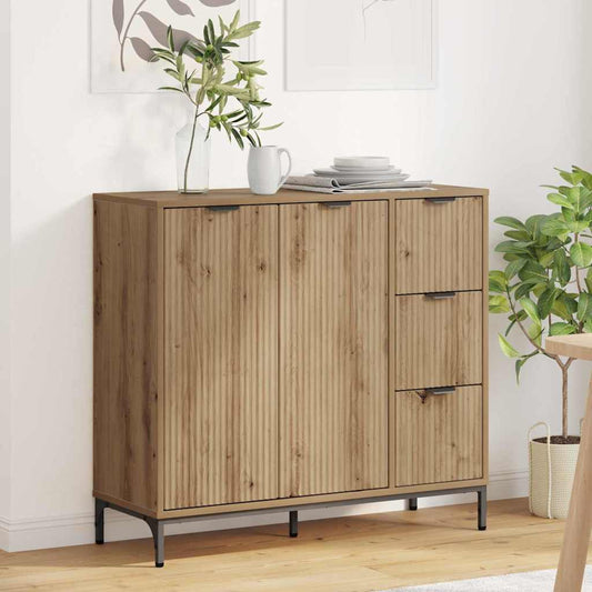 vidaXL Πλαϊνό γραφείο με συρτάρι Artisan Oak 89,5 x 33 x 82 εκ.