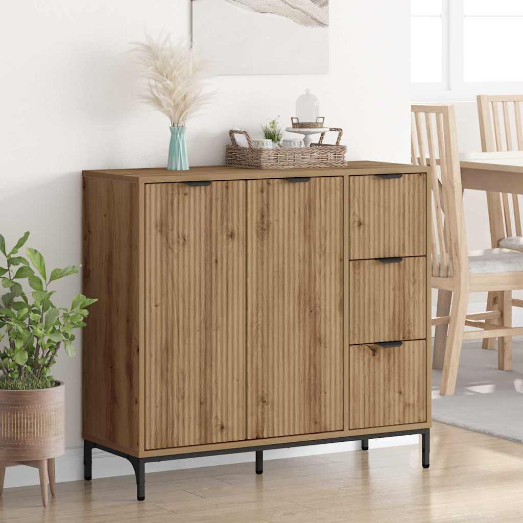 vidaXL Πλαϊνό γραφείο με συρτάρι Artisan Oak 89,5 x 33 x 82 εκ.