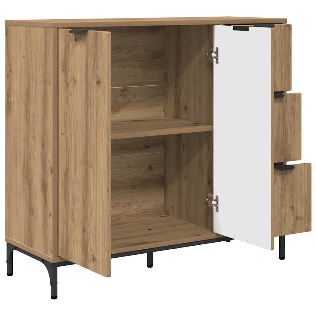 vidaXL Πλαϊνό γραφείο με συρτάρι Artisan Oak 89,5 x 33 x 82 εκ.