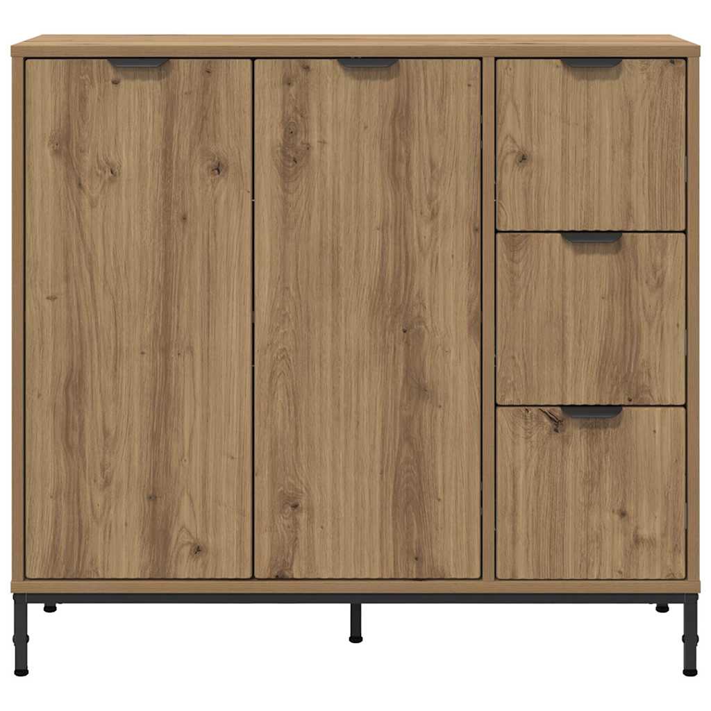 vidaXL Πλαϊνό γραφείο με συρτάρι Artisan Oak 89,5 x 33 x 82 εκ.