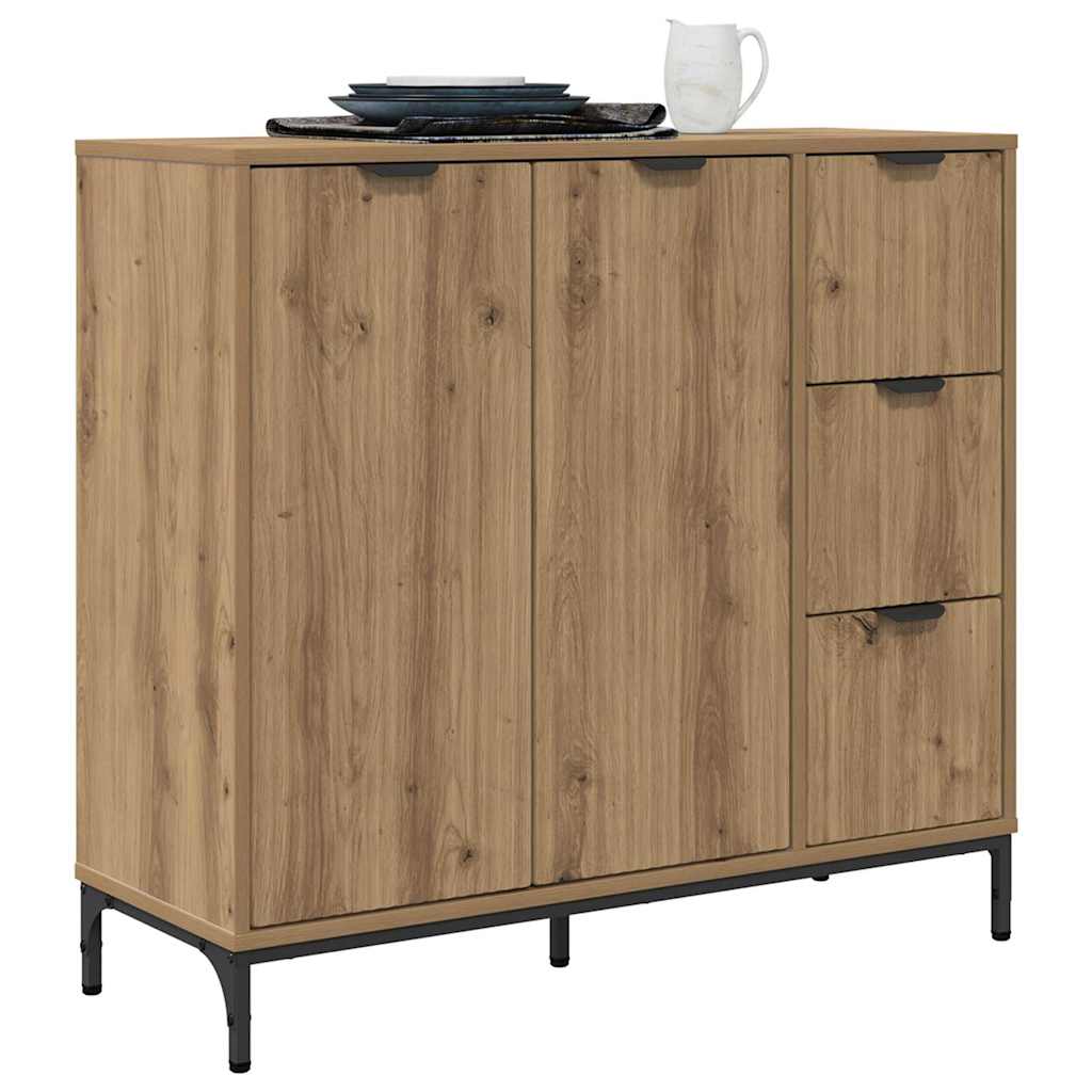 vidaXL Πλαϊνό γραφείο με συρτάρι Artisan Oak 89,5 x 33 x 82 εκ.
