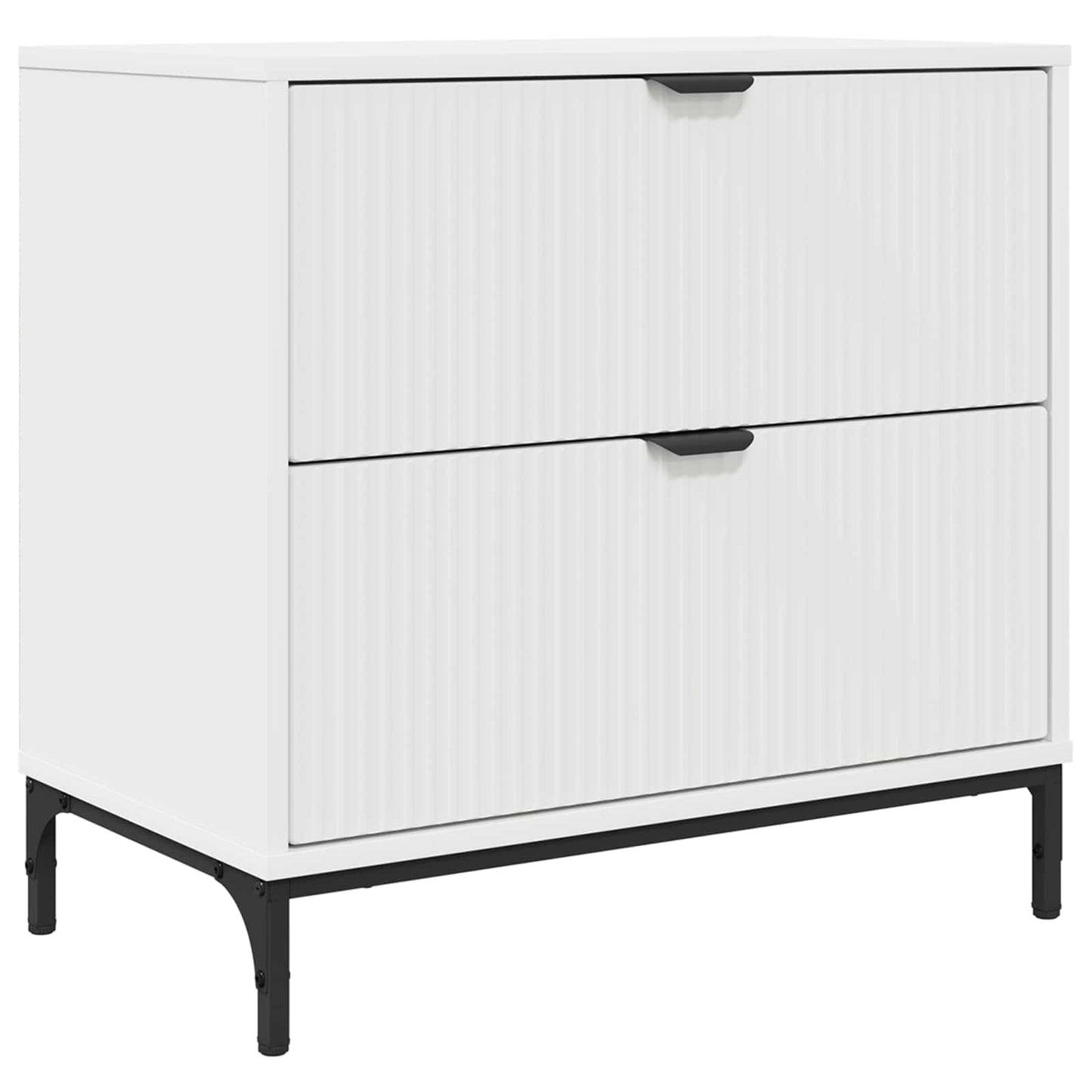 vidaXL Κομοδίνο Λευκό 63.5 x 36 x 61 εκ Επεξεργασμένο ξύλο