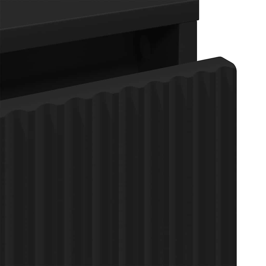 vidaXL Κομοδίνο με συρτάρι Μαύρο 63.5 x 36 x 61 εκ Επεξεργασμένο ξύλο