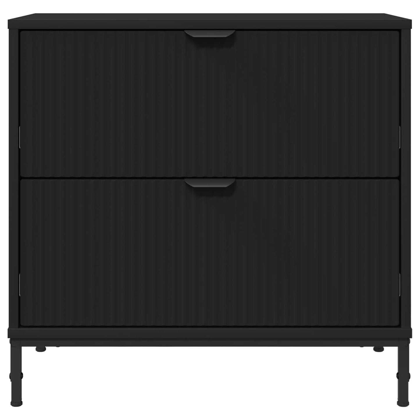 vidaXL Κομοδίνο Μαύρο 63.5 x 36 x 61 εκ Επεξεργασμένο ξύλο