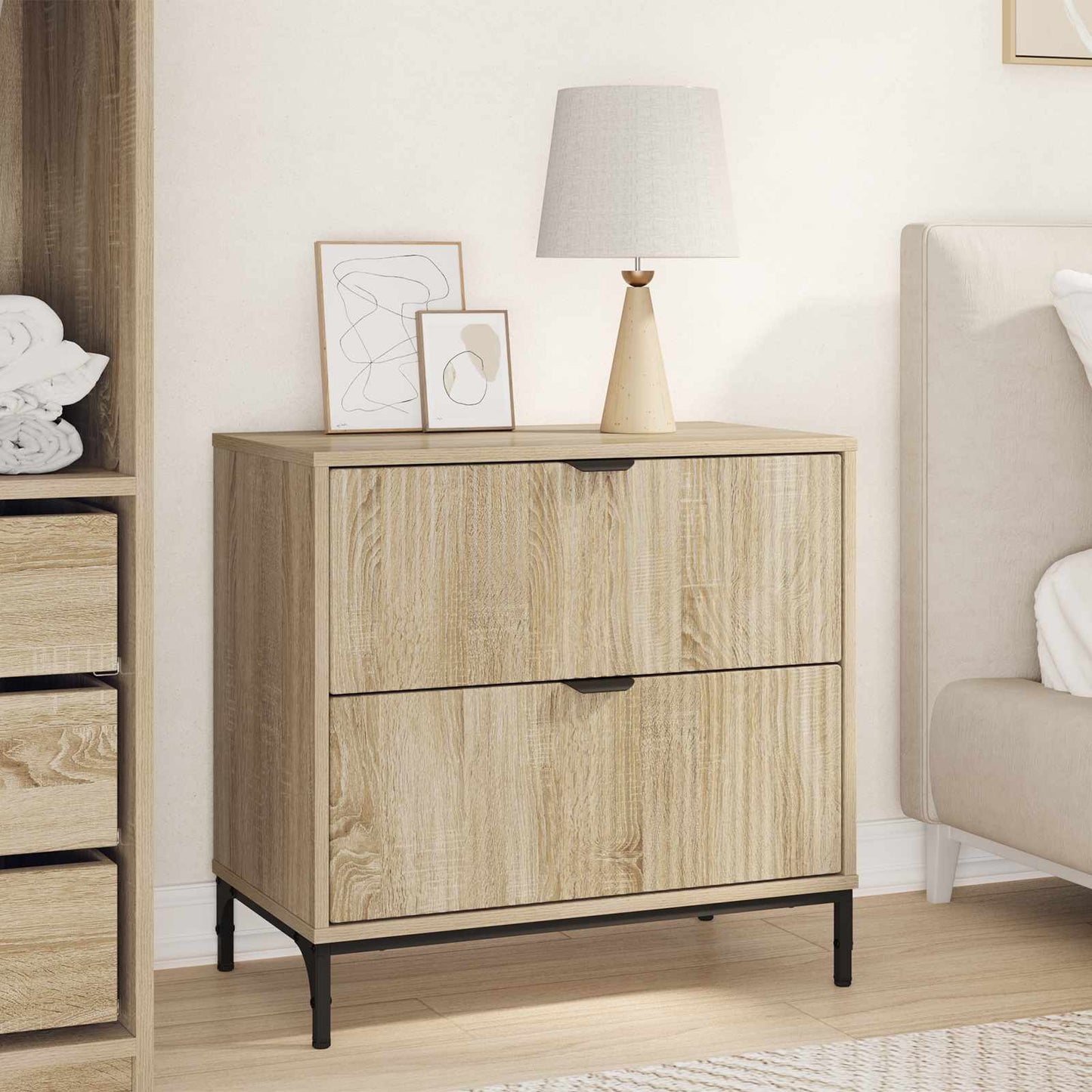 vidaXL Κομοδίνο Sonoma Δρυς 63.5 x 36 x 61 εκ Επεξεργασμένο ξύλο