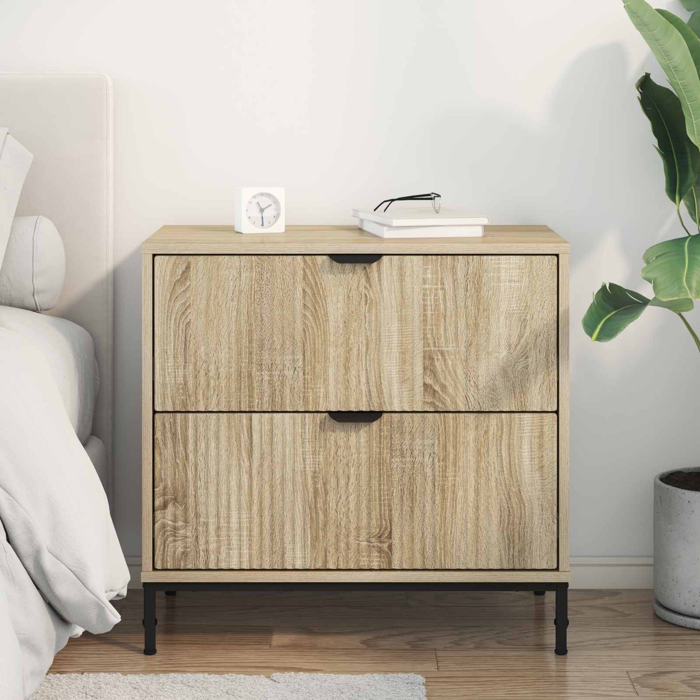vidaXL Κομοδίνο Sonoma Δρυς 63.5 x 36 x 61 εκ Επεξεργασμένο ξύλο
