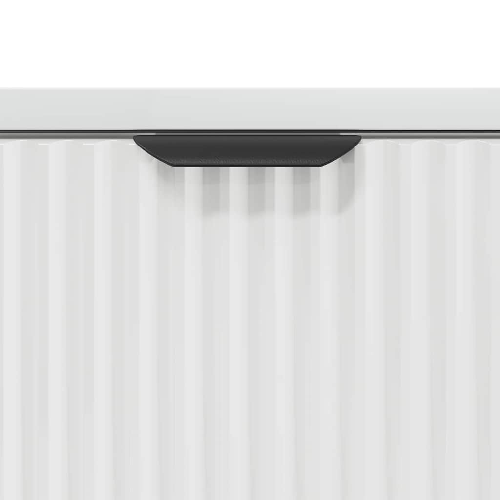 vidaXL Κομοδίνο Γυαλιστερό λευκό 63.5 x 36 x 61 εκ Επεξεργασμένο ξύλο