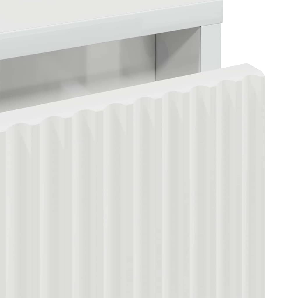 vidaXL Κομοδίνο Γυαλιστερό λευκό 63.5 x 36 x 61 εκ Επεξεργασμένο ξύλο
