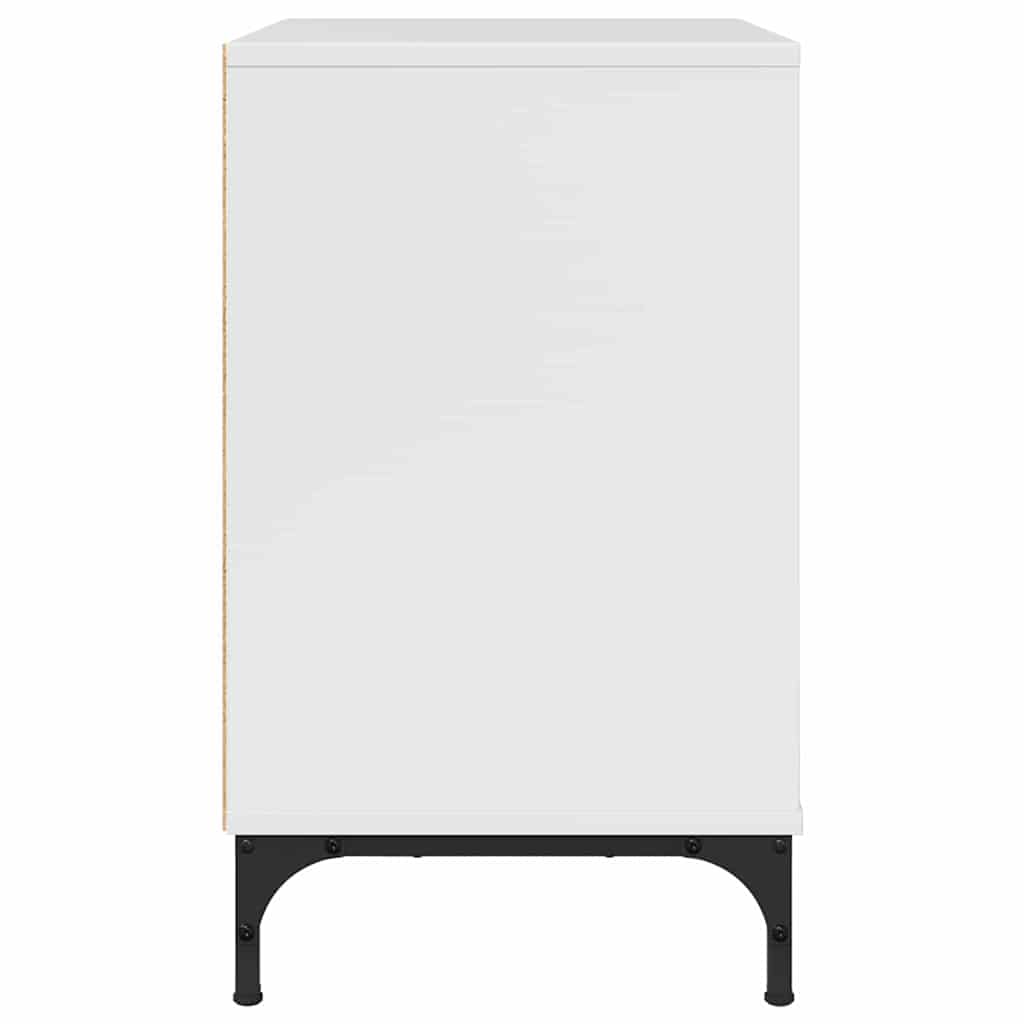 vidaXL Κομοδίνο Γυαλιστερό λευκό 63.5 x 36 x 61 εκ Επεξεργασμένο ξύλο