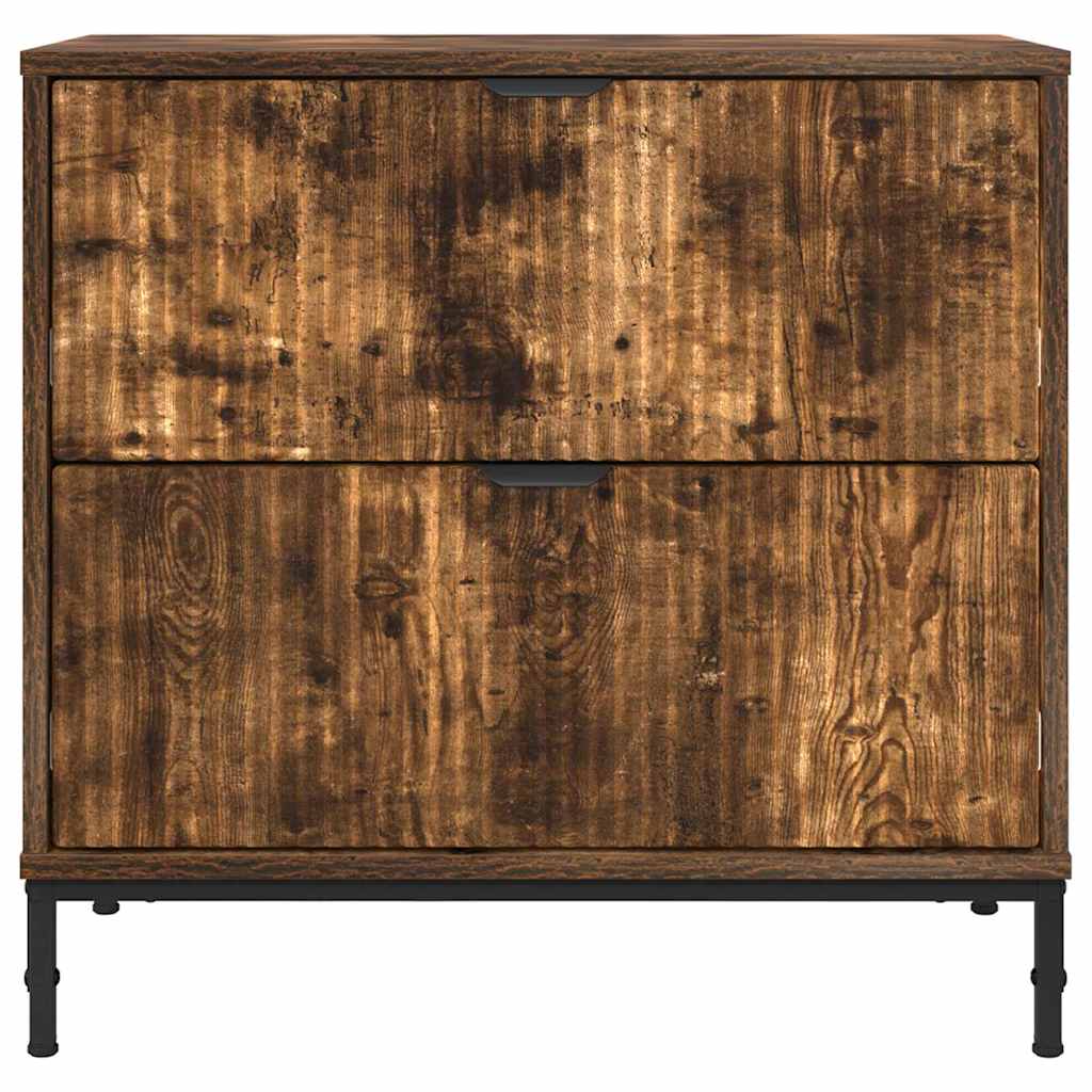 vidaXL Κομοδίνο Καπνιστή δρυς 63.5 x 36 x 61 εκ Επεξεργασμένο ξύλο