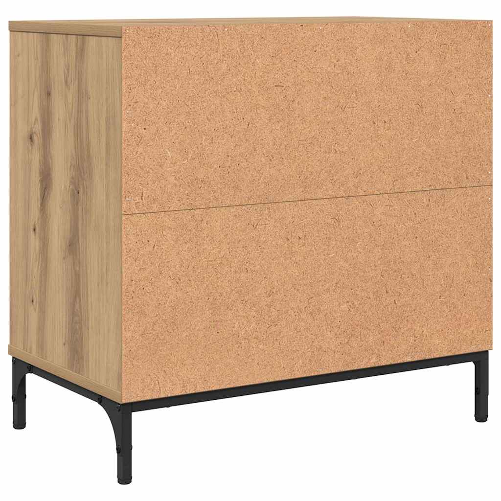 vidaXL Κομοδίνο artisan δρυς 63.5 x 36 x 61 εκ Επεξεργασμένο ξύλο