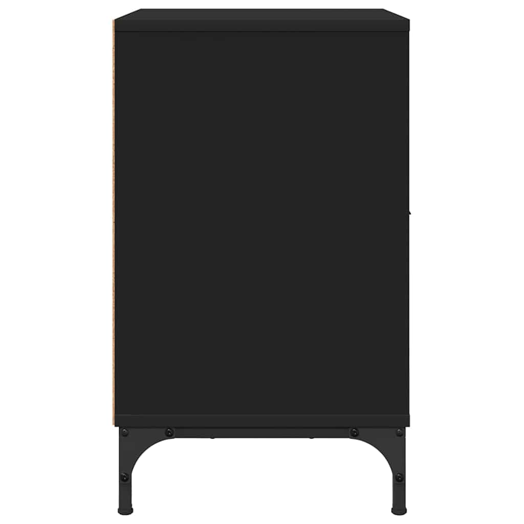 vidaXL Κομοδίνα 2 pcs Μαύρο 49 x 36 x 61 εκ Επεξεργασμένο ξύλο