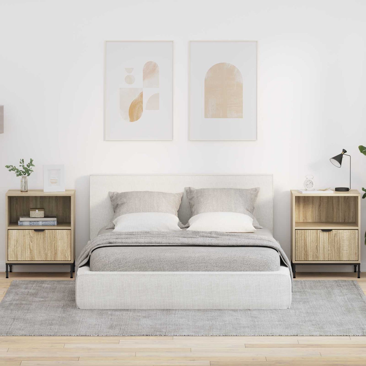 vidaXL Κομοδίνα 2 pcs Sonoma Δρυς 49 x 36 x 61 εκ Επεξεργασμένο ξύλο