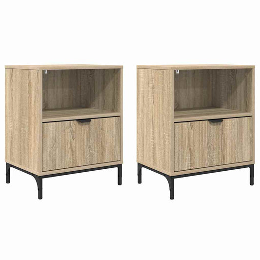 vidaXL Κομοδίνα 2 pcs Sonoma Δρυς 49 x 36 x 61 εκ Επεξεργασμένο ξύλο