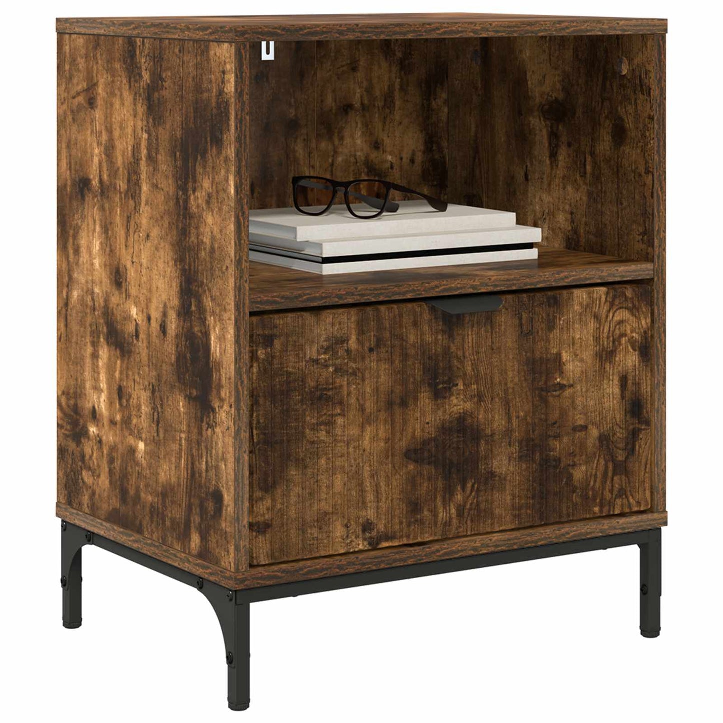 vidaXL Κομοδίνα 2 pcs Καπνιστή δρυς 49 x 36 x 61 εκ Επεξεργασμένο ξύλο