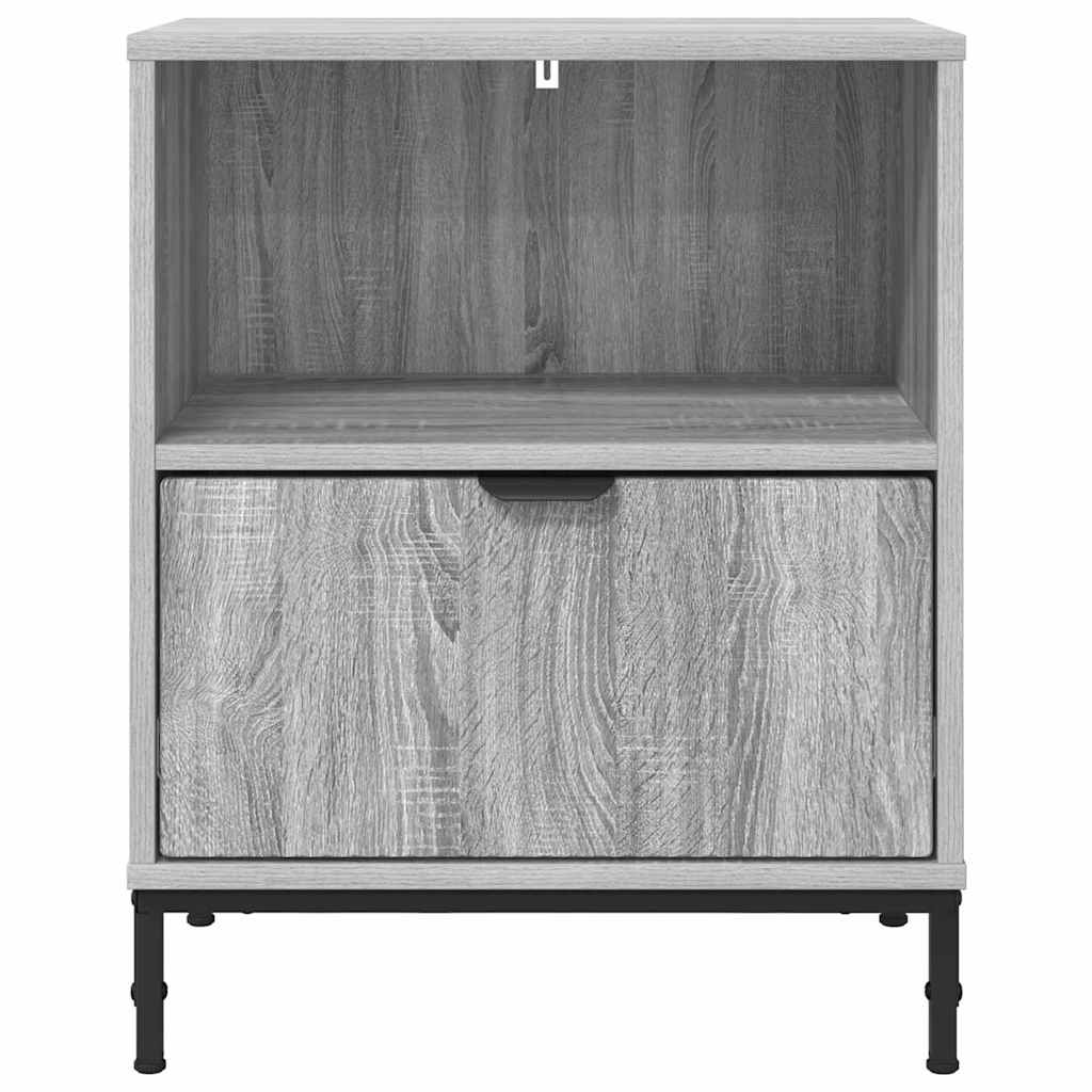 vidaXL Κομοδίνα 2 pcs Γκρι sonoma 49 x 36 x 61 εκ Επεξεργασμένο ξύλο
