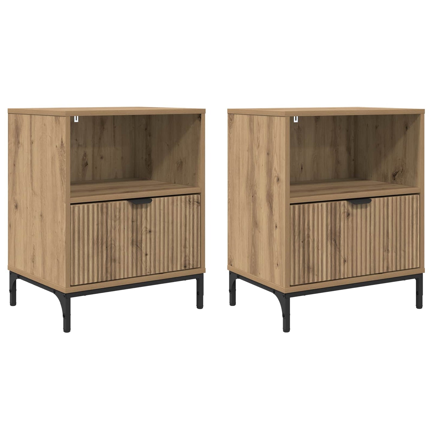 vidaXL Κομοδίνα 2 pcs artisan δρυς 49 x 36 x 61 εκ Επεξεργασμένο ξύλο