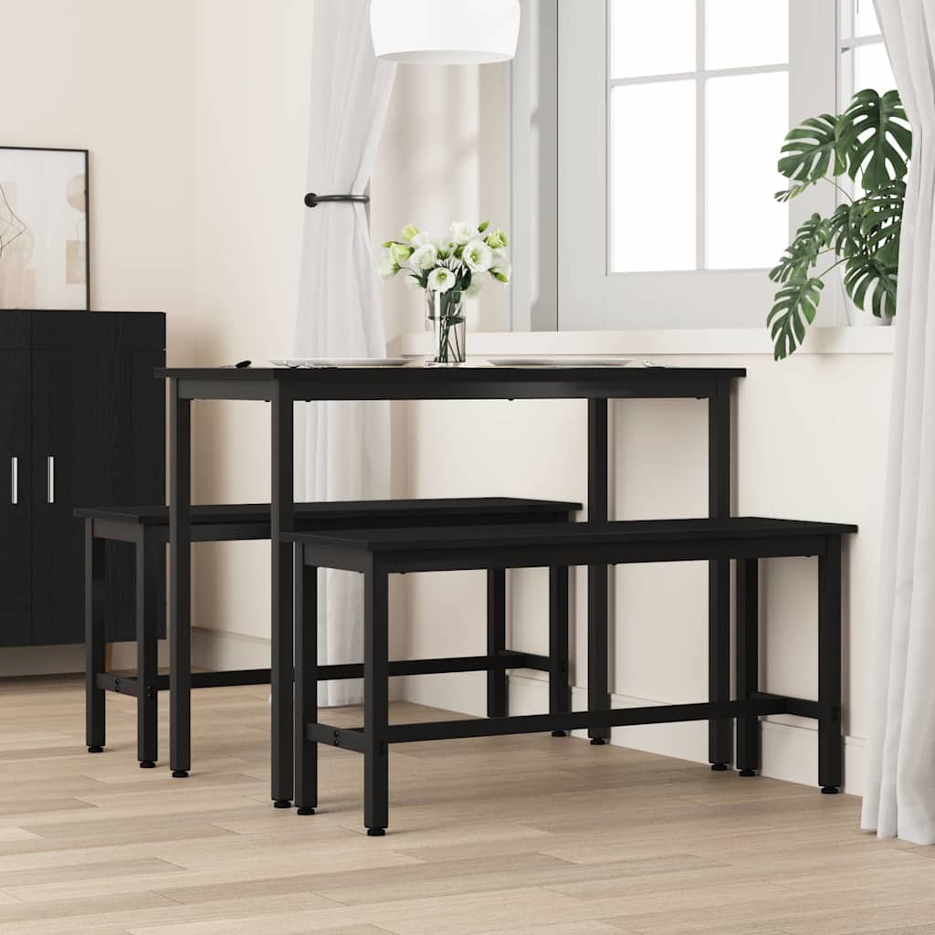 vidaXL Καθιστικό Σαλονιού 2 pcs Μαύρη Οξυά 100 x 32,5 x 48,5 εκ.