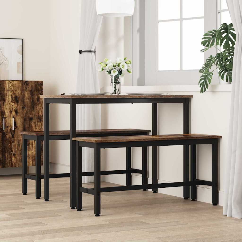 vidaXL Καθιστικό Σαλονιού 2 pcs Καπνιστό Δρύς 100 x 32,5 x 48,5 εκ.