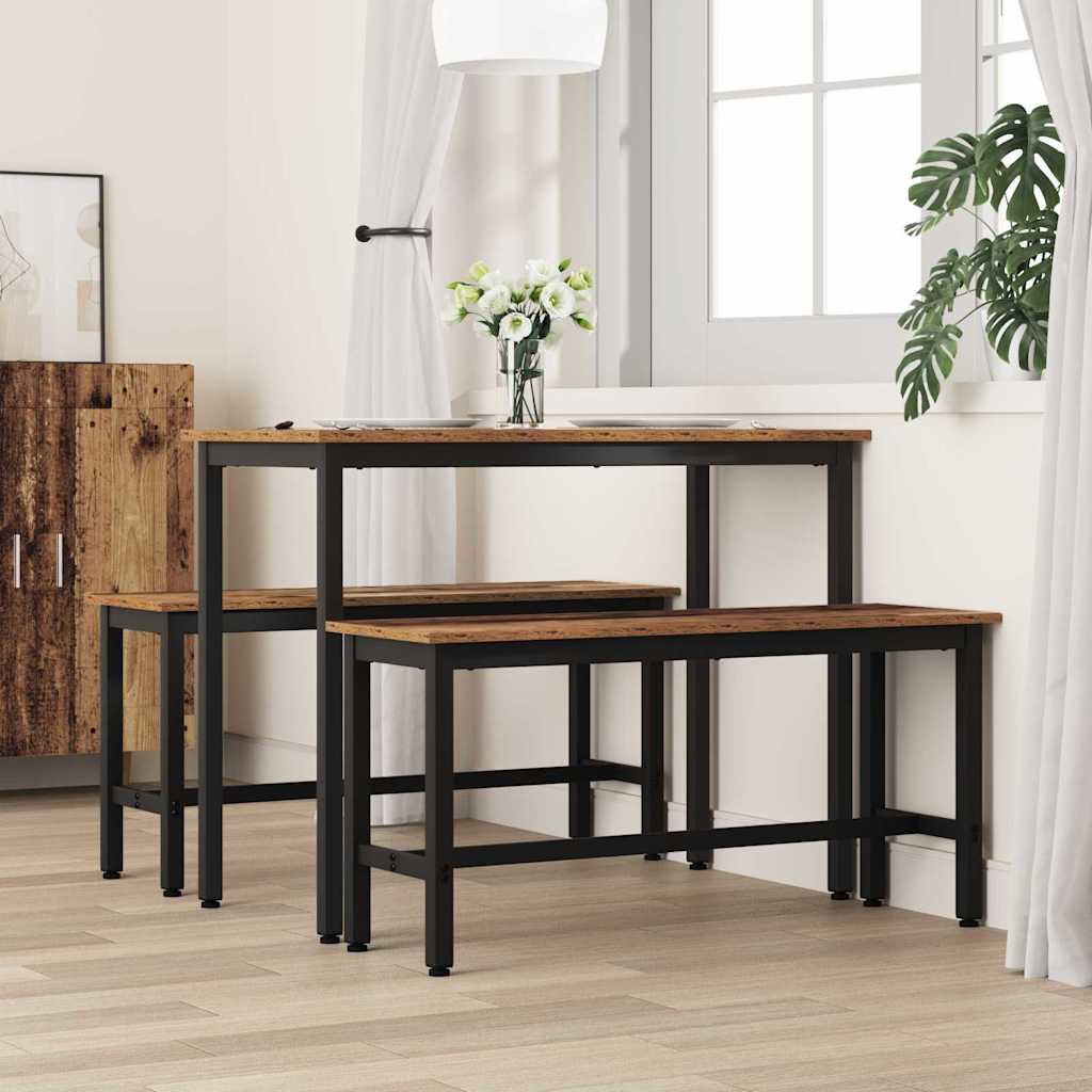 vidaXL Καθιστικό Σαλονιού 2 pcs Παλιό ξύλο 100 x 32,5 x 48,5 εκ.