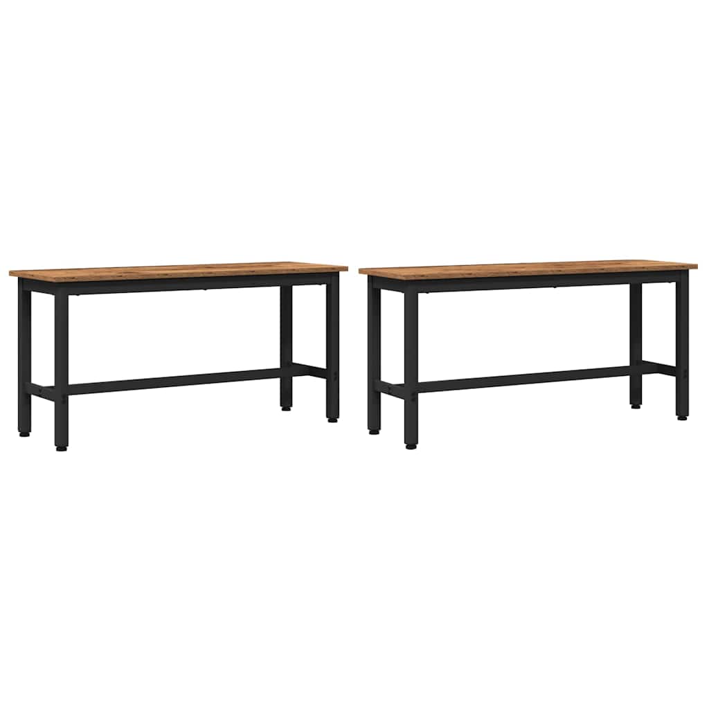 vidaXL Καθιστικό Σαλονιού 2 pcs Παλιό ξύλο 100 x 32,5 x 48,5 εκ.