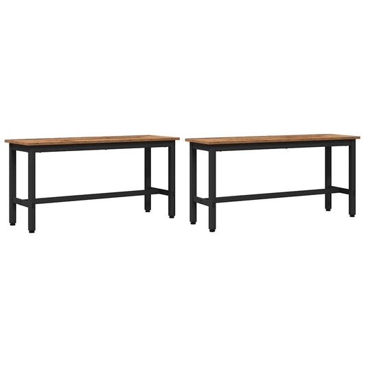 vidaXL Καθιστικό Σαλονιού 2 pcs Παλιό ξύλο 100 x 32,5 x 48,5 εκ.