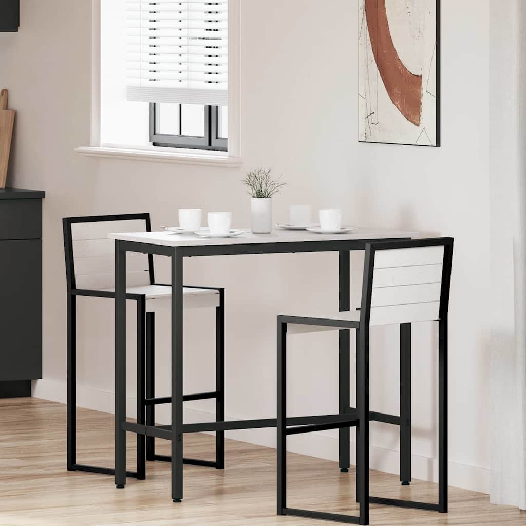 vidaXL τραπέζι Λευκό 100 x 50 x 91 cm Μηχανισμένο ξύλο και ατσάλι