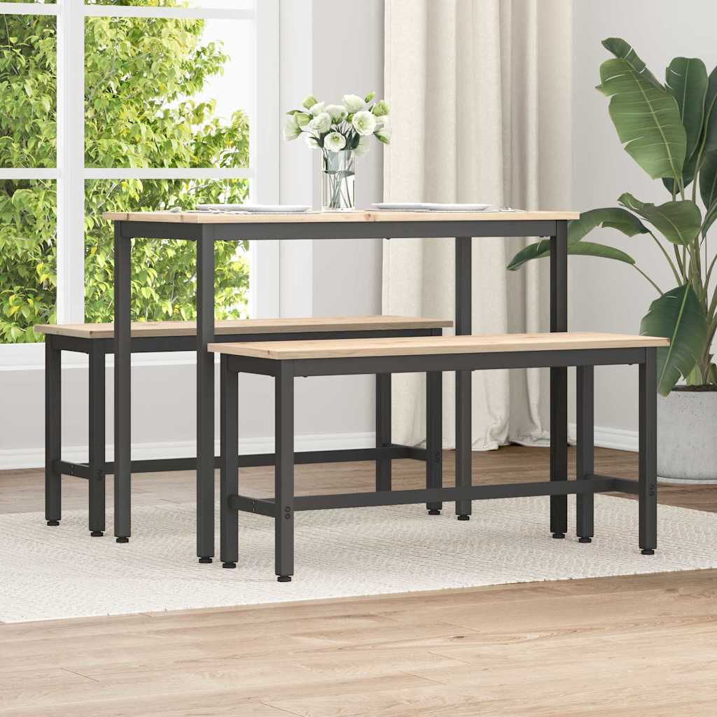 vidaXL Καθιστικό Σαλονιού Φυσικό 100 x 32,5 x 49 εκ Στερεό ξύλο πεύκου
