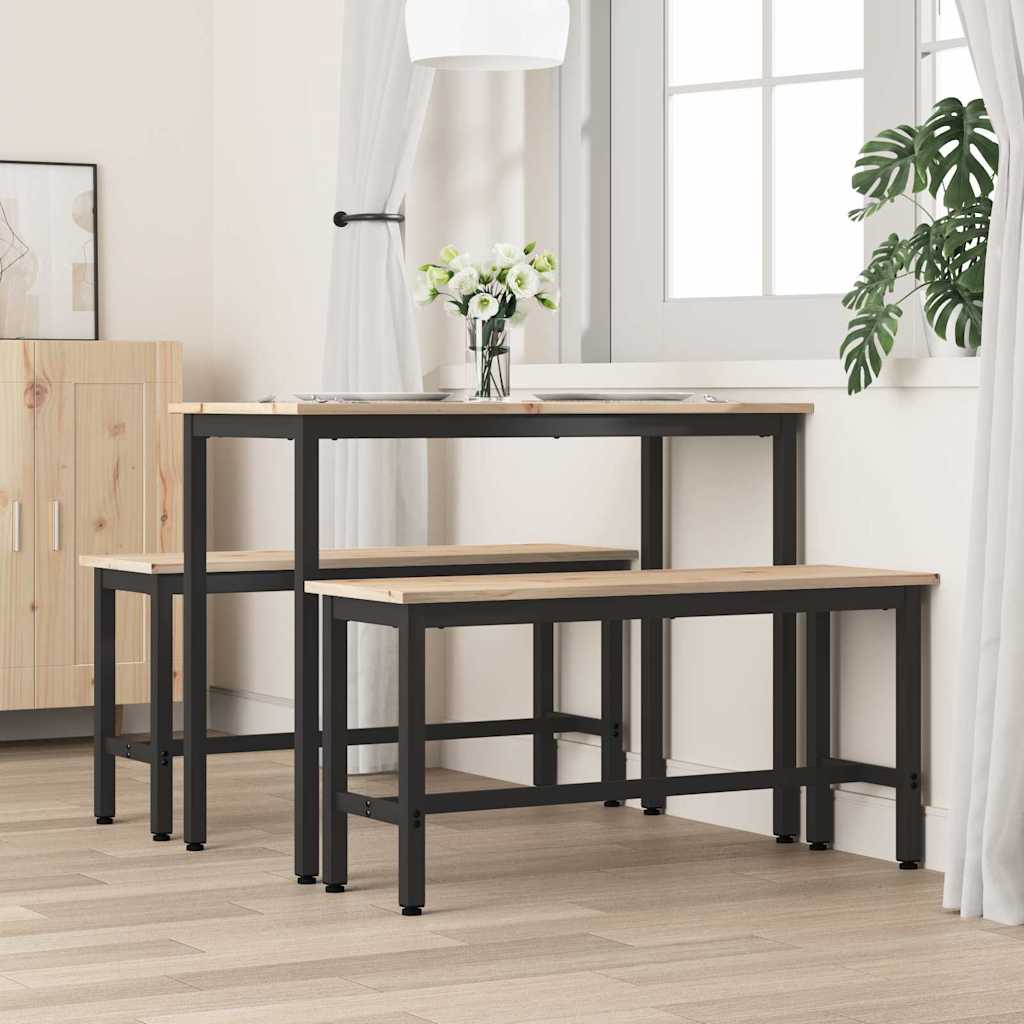 vidaXL Καθιστικό Σαλονιού Φυσικό 100 x 32,5 x 49 εκ Στερεό ξύλο πεύκου