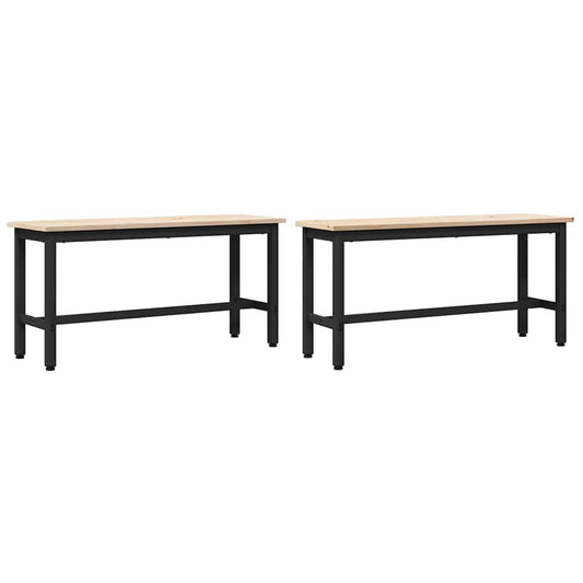 vidaXL Καθίσματα Τραπεζιού 2 pcs Φυσικό 100 x 32,5 x 49 εκ