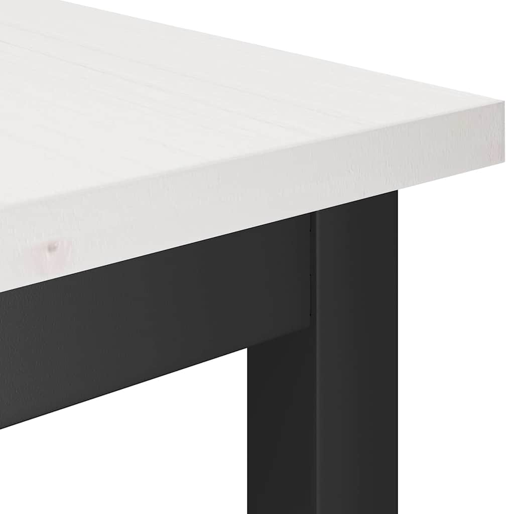 vidaXL Καθιστικό Σαλονιού Λευκό 100 x 32,5 x 49 εκ Στερεό ξύλο πεύκου