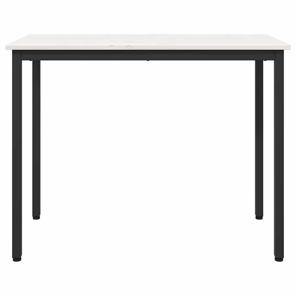 vidaXL τραπέζι Λευκό 100 x 50 x 77 εκ Μηχανισμένο ξύλο και ατσάλι