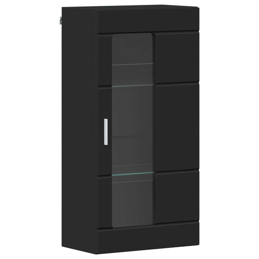 vidaXL Ντουλάπα τοίχου Μαύρο 55 x 29 x 100 εκ Επεξεργασμένο ξύλο