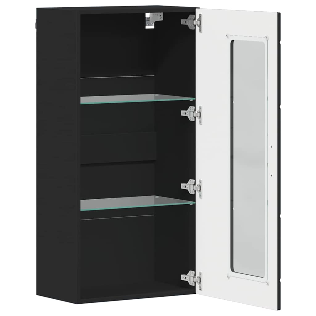 vidaXL Ντουλάπα τοίχου Μαύρο 55 x 29 x 100 εκ Επεξεργασμένο ξύλο