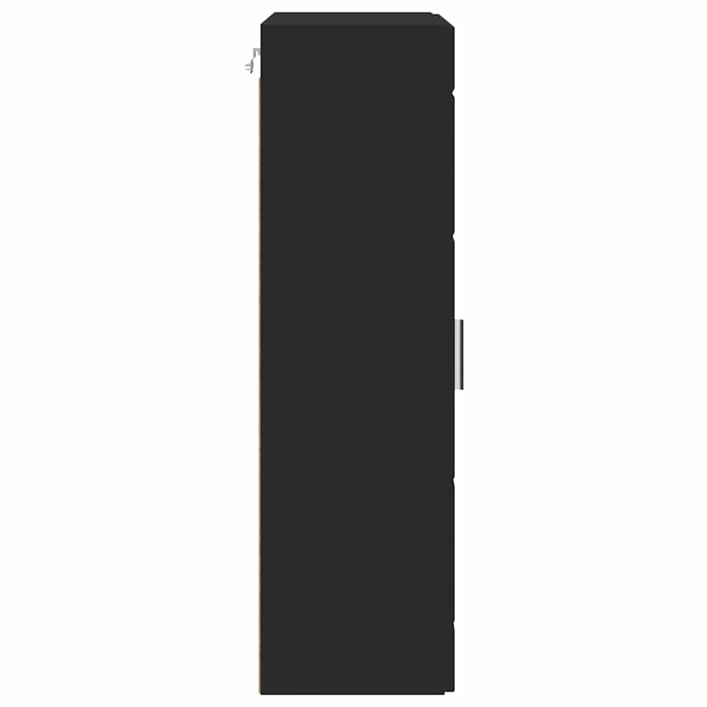 vidaXL Ντουλάπα τοίχου Μαύρο 55 x 29 x 100 εκ Επεξεργασμένο ξύλο