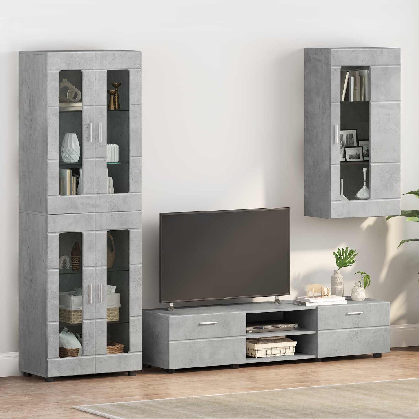 vidaXL Ντουλάπα τοίχου Γκρι σκυροδέματος 55 x 29 x 100 εκ