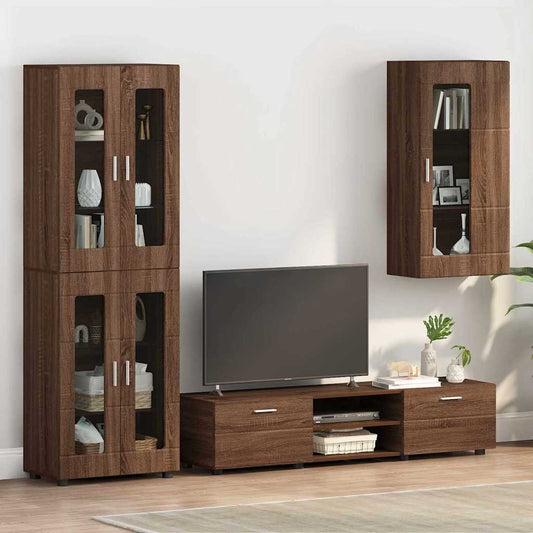 vidaXL Ντουλάπα τοίχου Καφέ δρυς 55 x 29 x 100 εκ Επεξεργασμένο ξύλο