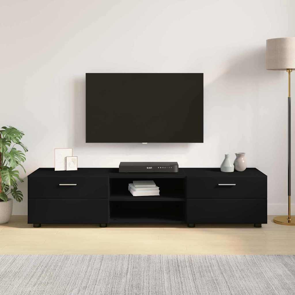 vidaXL Ντουλάπι TV με ράφι Μαύρο 150 x 39 x 30 εκ Επεξεργασμένο ξύλο