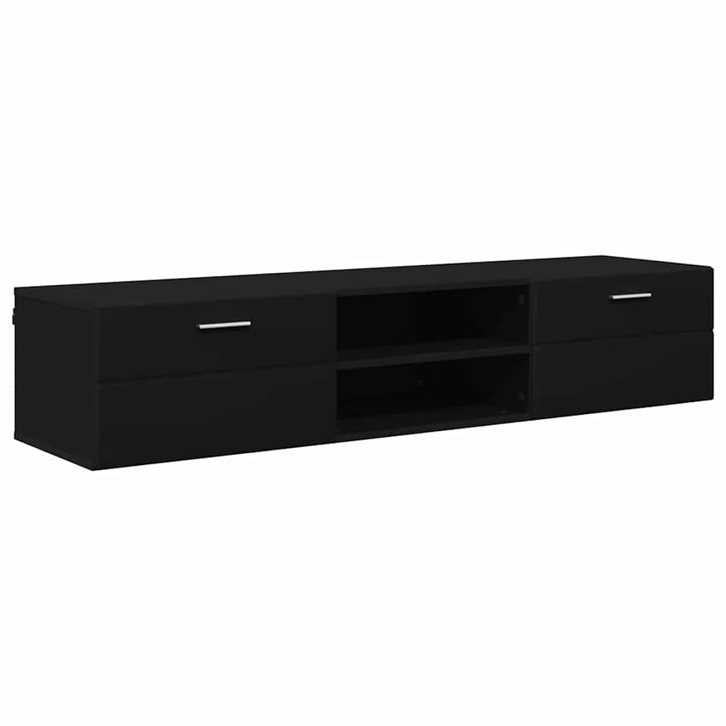 vidaXL Ντουλάπι TV με ράφι Μαύρο 150 x 39 x 30 εκ Επεξεργασμένο ξύλο