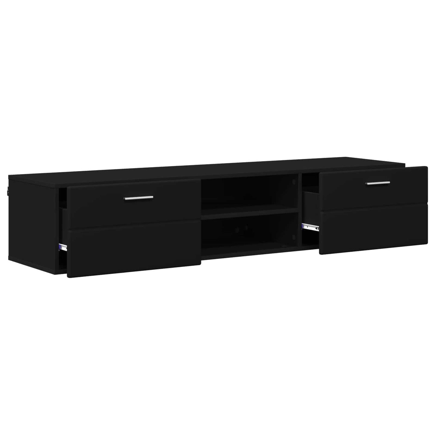 vidaXL Ξύλινο Ντουλάπι Μαύρο 150 x 39 x 30 εκ Επεξεργασμένο ξύλο