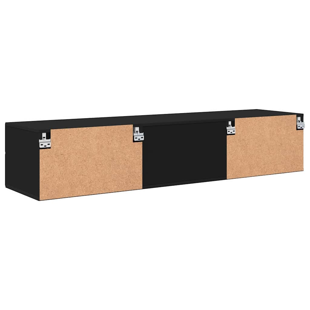 vidaXL Ντουλάπι TV με ράφι Μαύρο 150 x 39 x 30 εκ Επεξεργασμένο ξύλο