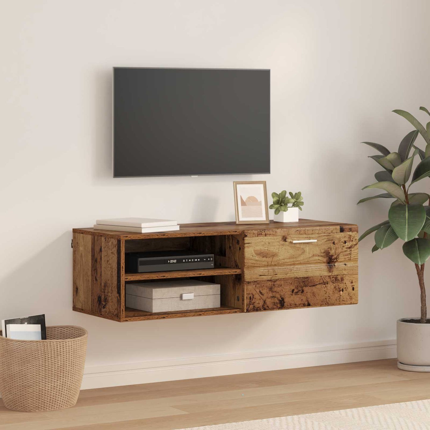 vidaXL Ξύλινο Ντουλάπι με συρτάρι Παλιό ξύλο 100,5 x 39 x 30 εκ