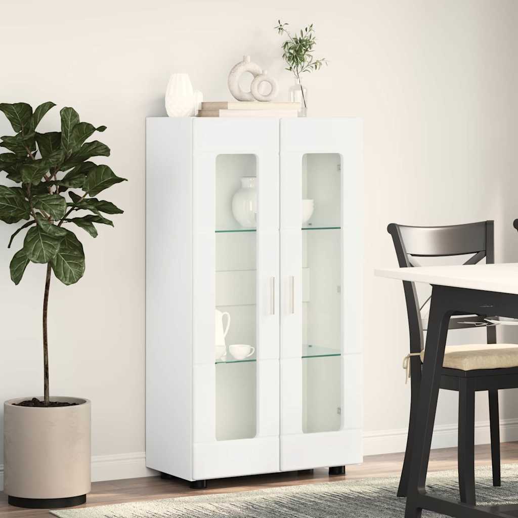 vidaXL Πλαϊνό γραφείο Λευκό 55,5 x 29 x 100 εκ Επεξεργασμένο ξύλο