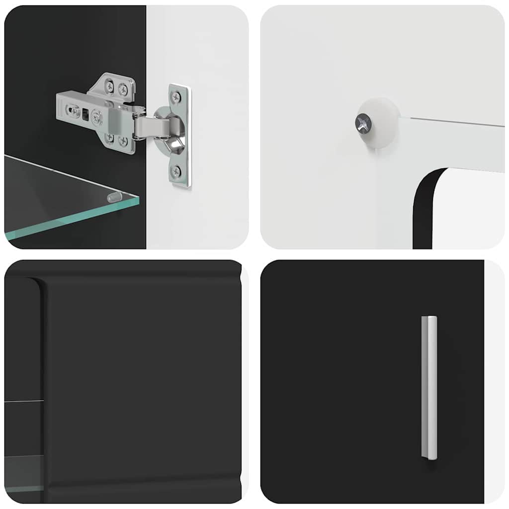 vidaXL Πλαϊνό γραφείο Μαύρο 55,5 x 29 x 100 εκ Επεξεργασμένο ξύλο