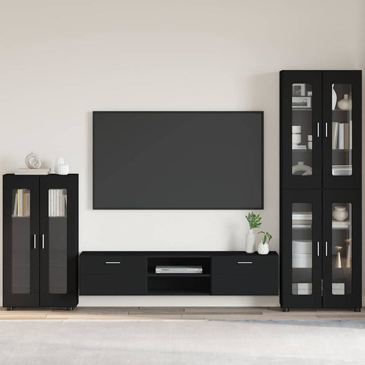 vidaXL Πλαϊνό γραφείο Μαύρο 55,5 x 29 x 100 εκ Επεξεργασμένο ξύλο